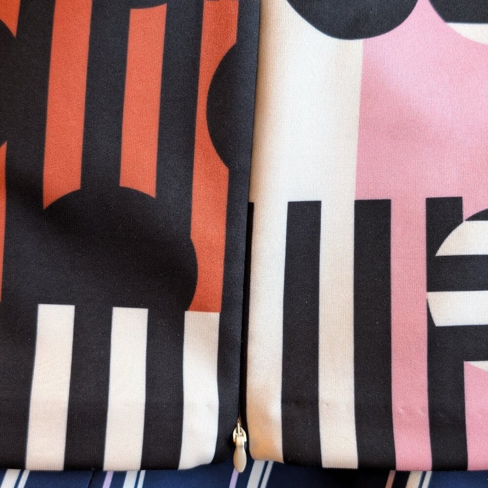 Eloquii Neoprene Abstract Geometric Patterned Striped Skirt